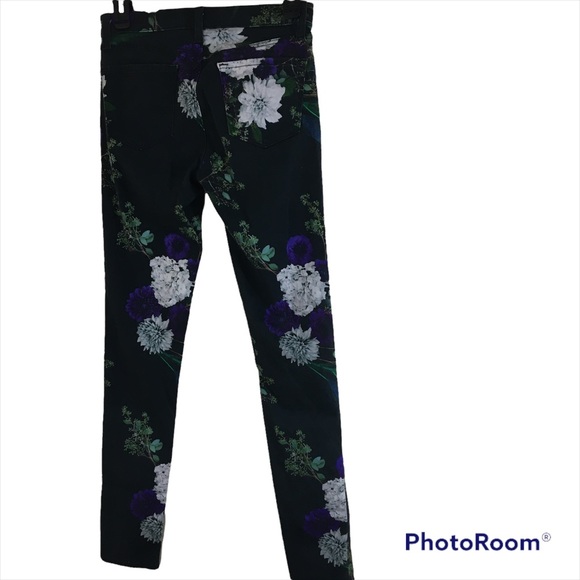 J Brand Black Floral Jeans Size 26 - Picture 2 of 2